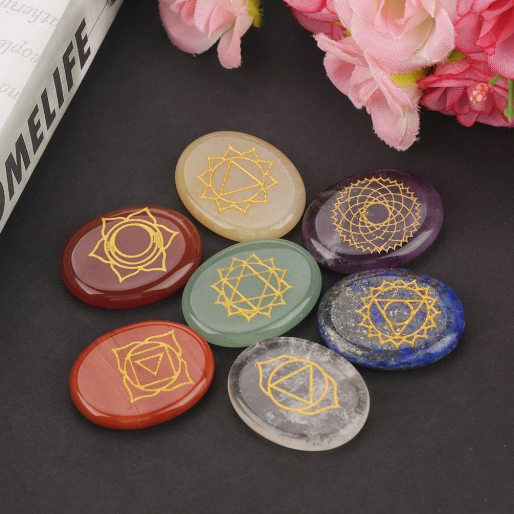 7 PCS Chakra Healing Stone Set Natural Assorted Gemstone Chakra Crystal Set